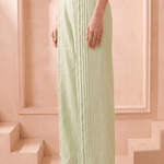 Mint Green Straight Fit Trouser with Front Lace Attached - Western Era Bottoms for women