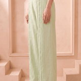 Mint Green Straight Fit Trouser with Front Lace Attached - Western Era Bottoms for women
