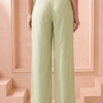 Mint Green Straight Fit Trouser with Front Lace Attached - Western Era Bottoms for women