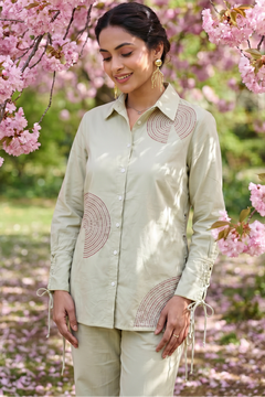 Modern Embellished Full Sleeve Longline Shirt - Western Era Tops for women
