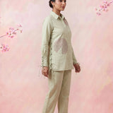 Modern Embellished Full Sleeve Longline Shirt - Western Era Tops for women
