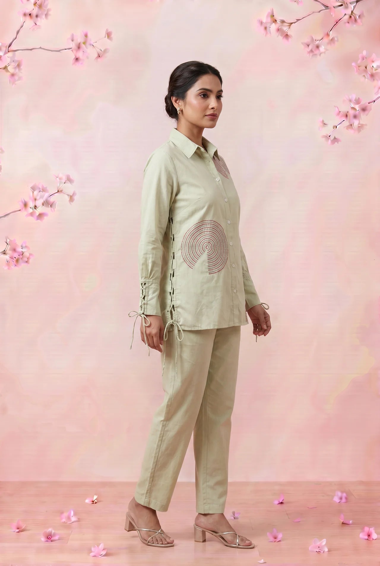 Modern Embellished Full Sleeve Longline Shirt - Western Era Tops for women