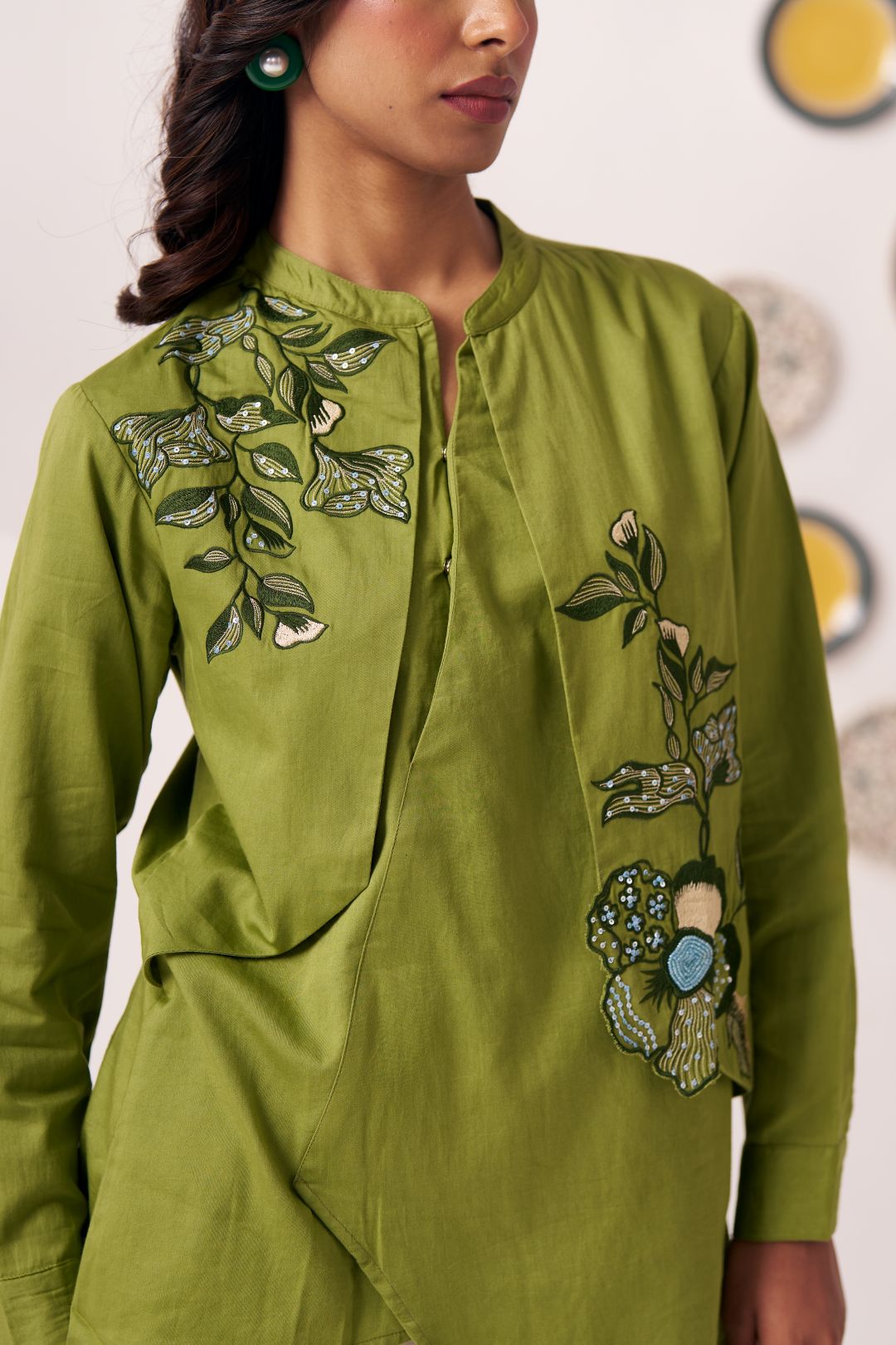 Moss Meadow Embellished Drape Tunic Set - Western Era Co - ord set for women