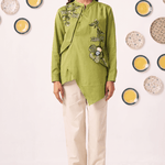 Moss Meadow Embellished Drape Tunic Set - Western Era Co-ord set for women