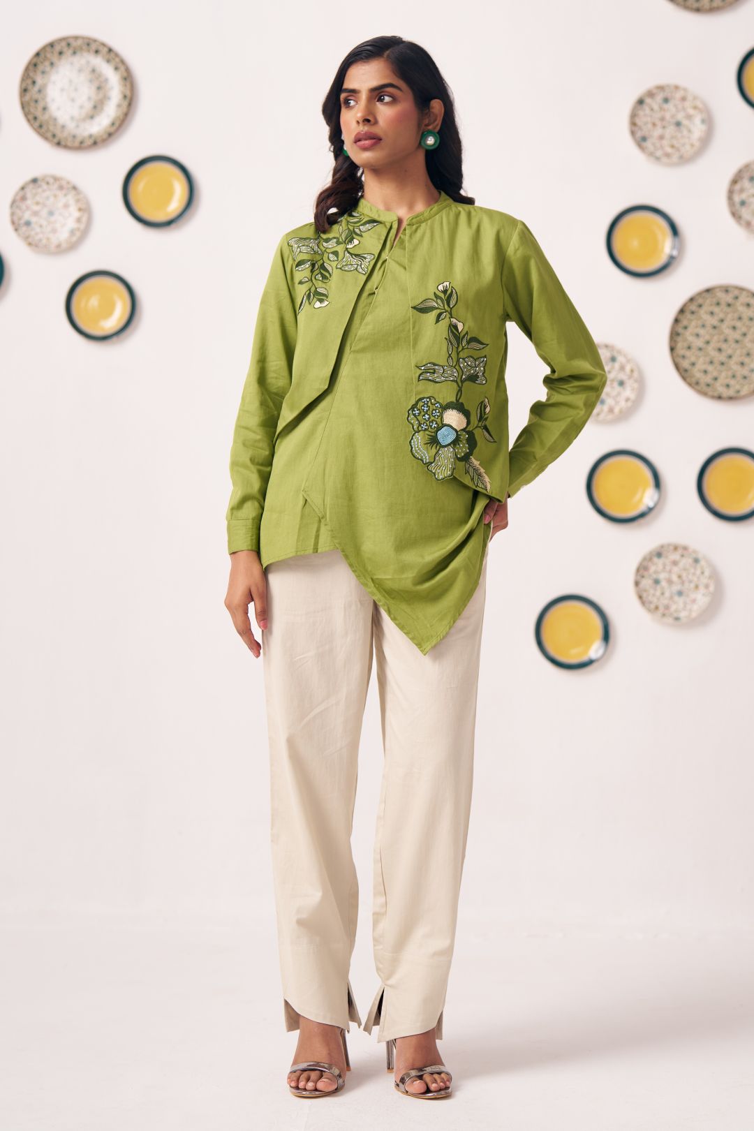 Moss Meadow Embellished Drape Tunic Set - Western Era Co - ord set for women