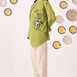 Moss Meadow Embellished Drape Tunic Set - Western Era Co-ord set for women