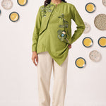 Moss Meadow Embellished Drape Tunic - Western Era Tops for women