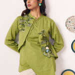 Moss Meadow Embellished Drape Tunic - Western Era Tops for women