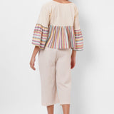 Multi Color Stripe Color Block Crop Top - Western Era Tops for women