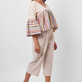 Multi Color Stripe Color Block Crop Top - Western Era Tops for women