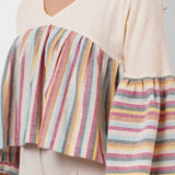 Multi Color Stripe Color Block Crop Top - Western Era Tops for women