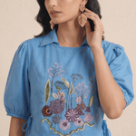 Multi Garden Embroidered Overtop For Statement - Western Era Tops for women