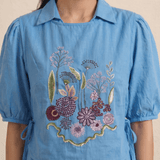 Multi Garden Embroidered Overtop For Statement - Western Era Tops for women
