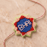 Multicolor Embroidered Details Rakhi with Pink Braided Thread and Tassels - Western Era Rakhi for women