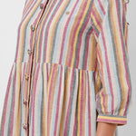 Multicolor Mid Length Dress with Embellished button - Western Era Dresses for women