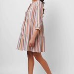 Multicolor Mid Length Dress with Embellished button - Western Era Dresses for women