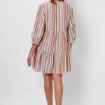 Multicolor Mid Length Dress with Embellished button - Western Era Dresses for women