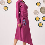 Neyona Embroidered Wrap Dress with Patch Pockets - Western Era Dresses for women