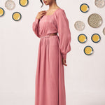 Nyra Dusty Rose Maxi Dress - Western Era Dresses for women
