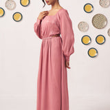 Nyra Dusty Rose Maxi Dress - Western Era Dresses for women