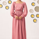 Nyra Dusty Rose Maxi Dress - Western Era Dresses for women