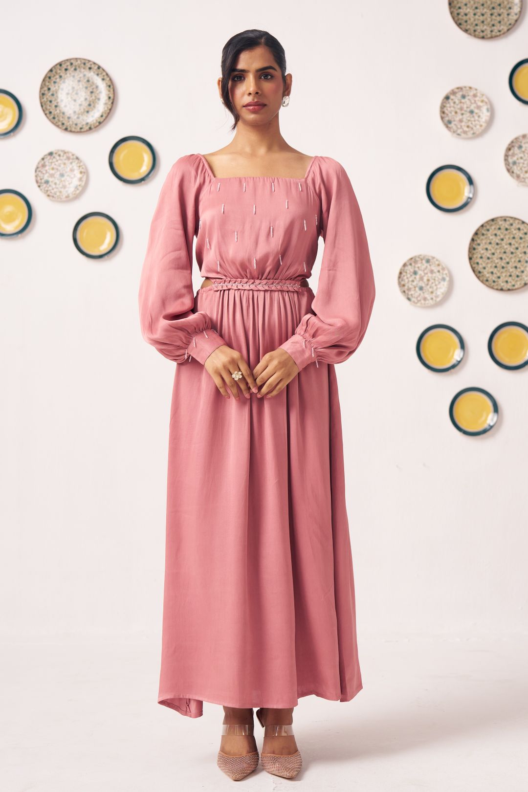 Nyra Dusty Rose Maxi Dress - Western Era Dresses for women