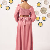 Nyra Dusty Rose Maxi Dress - Western Era Dresses for women