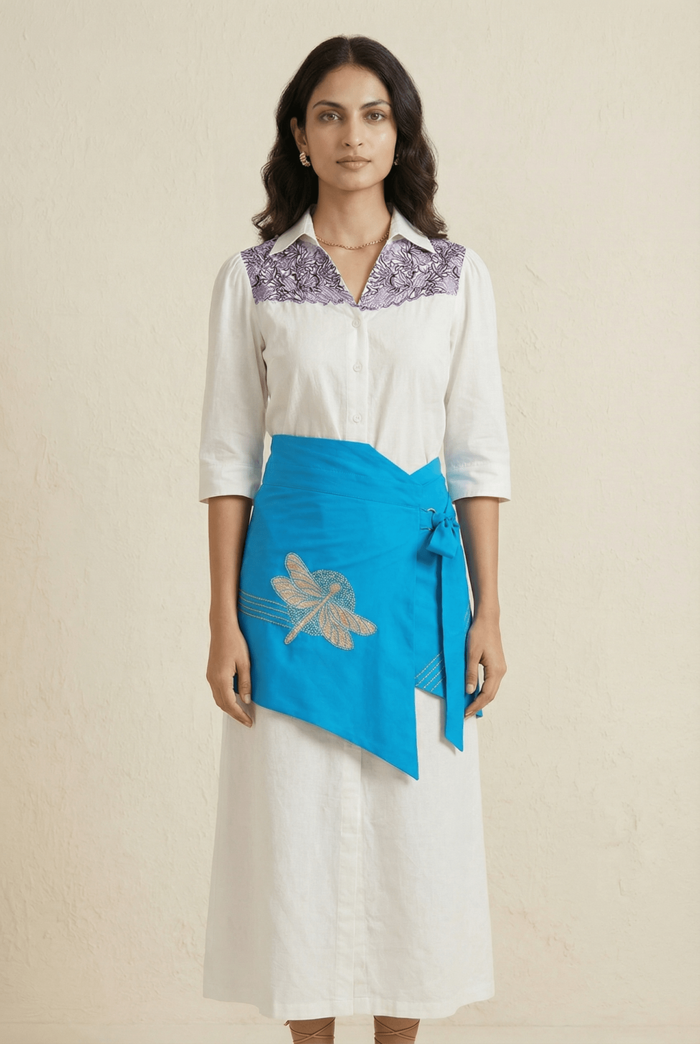 Obi Belt dragonfly Embroiderd Motifs And Belt Knot - Western Era Belt for women