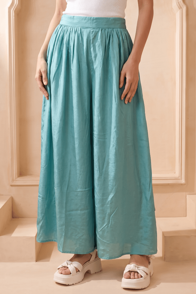Ocean Whisper Wide Leg Flared Trouser - Western Era Bottoms for women
