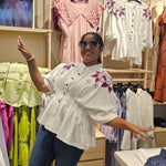 Off White Drop Shoulder Embroidered Top - Western Era Tops for women