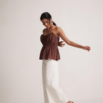 off white wide leg with side pocket cotton trouser - Western Era trousers for women