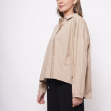 Office Wear Oversized High Low Brown Shirt - Western Era Tops for women