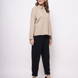 Office Wear Oversized High Low Brown Shirt - Western Era Tops for women