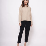 Office Wear Oversized High Low Brown Shirt - Western Era Tops for women