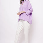 Office Wear Oversized High Low Lavender Shirt - Western Era Tops for women