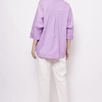Office Wear Oversized High Low Lavender Shirt - Western Era Tops for women