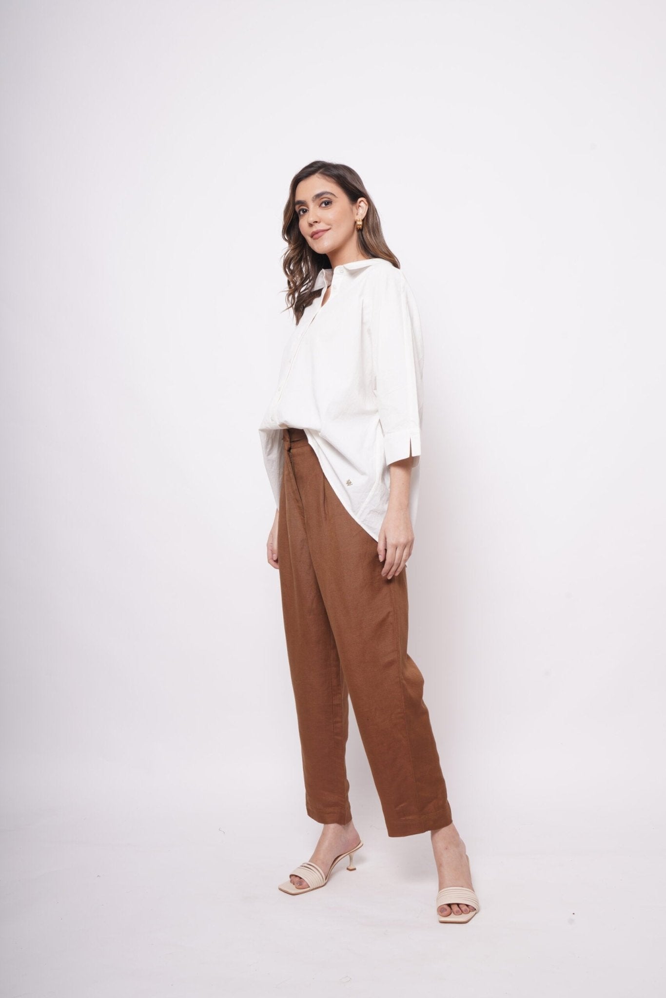 Office Wear Oversized High Low White Shirt - Western Era Tops for women