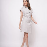 Office Wear Wrap Around White Short Dress - Western Era Dresses for women