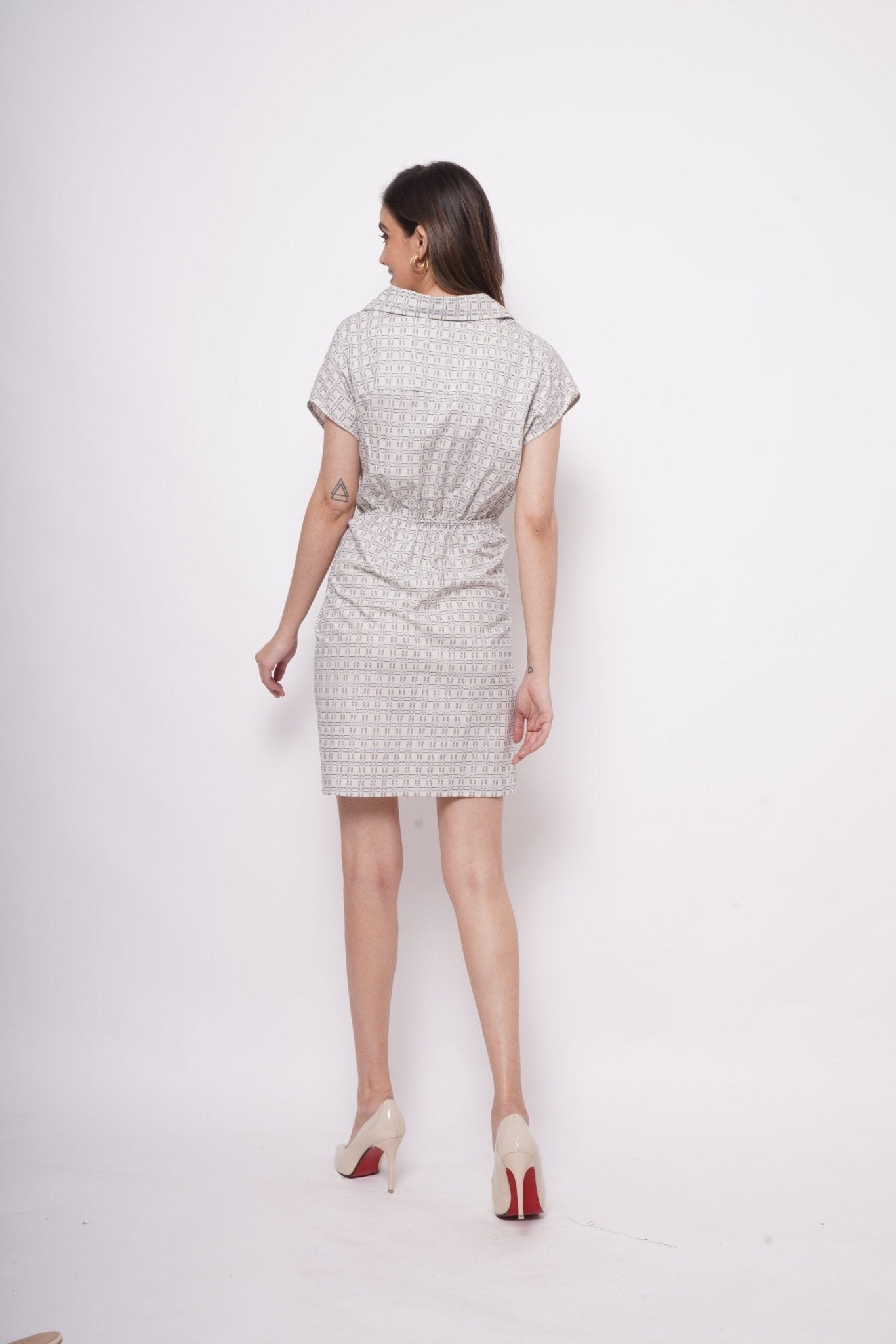 Office Wear Wrap Around White Short Dress - Western Era Dresses for women