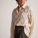 Olive Green Draped Skirt with Side Slit and Back Elastic - Western Era Bottoms for women