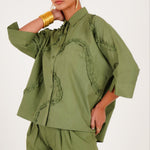 Olive Whisper Trails Co - ord - Western Era Co - ord set for women