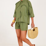 Olive Whisper Trails Co - ord - Western Era Co - ord set for women