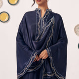 Ora Navy Blue Draped Cape Top - Western Era Tops for women