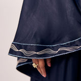 Ora Navy Blue Draped Cape Top - Western Era Tops for women