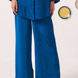 Oryna Wide Leg Teal Trouser - Western Era trousers for women