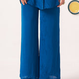 Oryna Wide Leg Teal Trouser - Western Era trousers for women