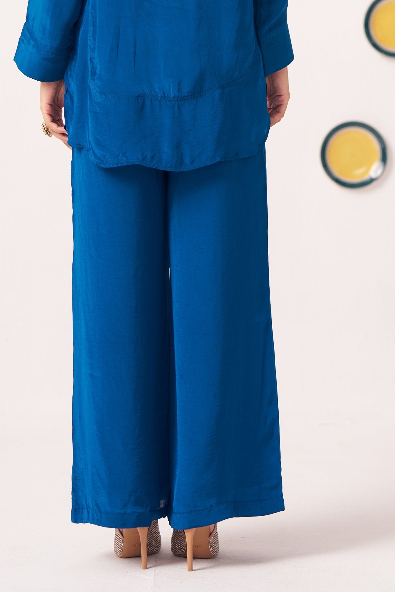 Oryna Wide Leg Teal Trouser - Western Era trousers for women