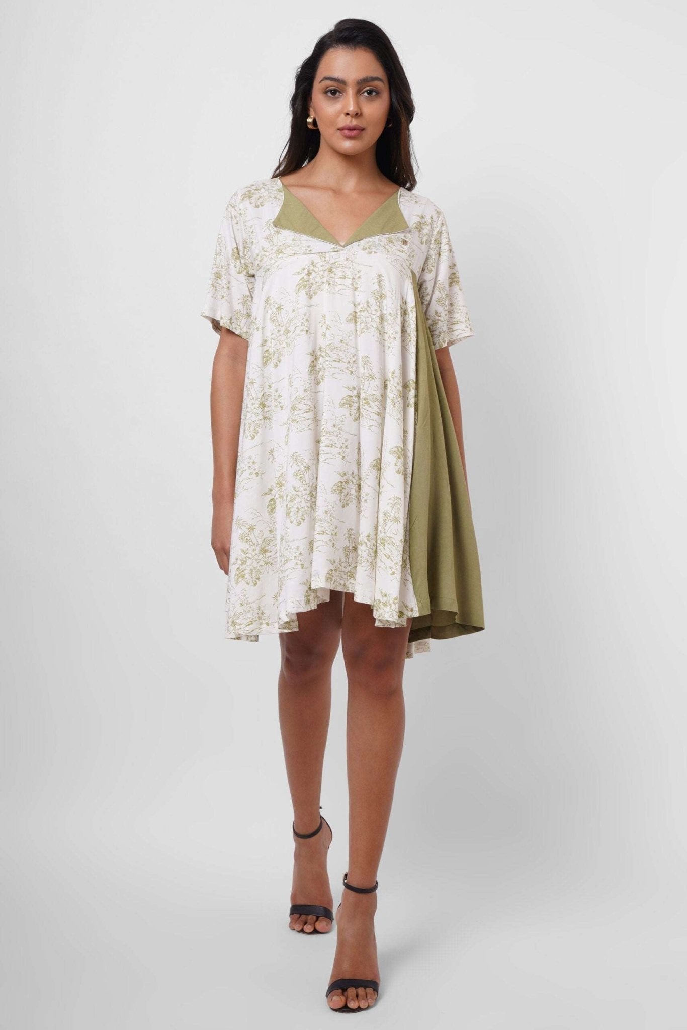 Oversized Flared Printed Dress - Western Era Dresses for women