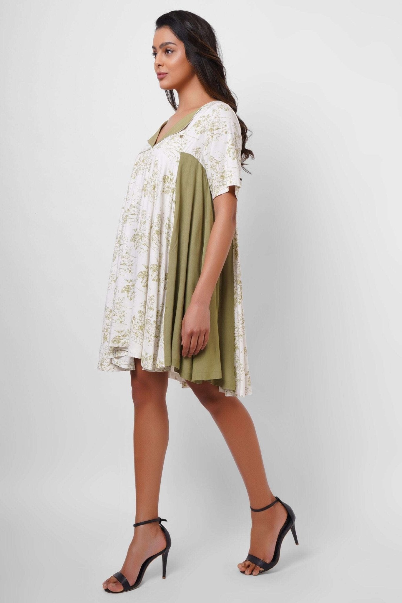 Oversized Flared Printed Dress - Western Era Dresses for women