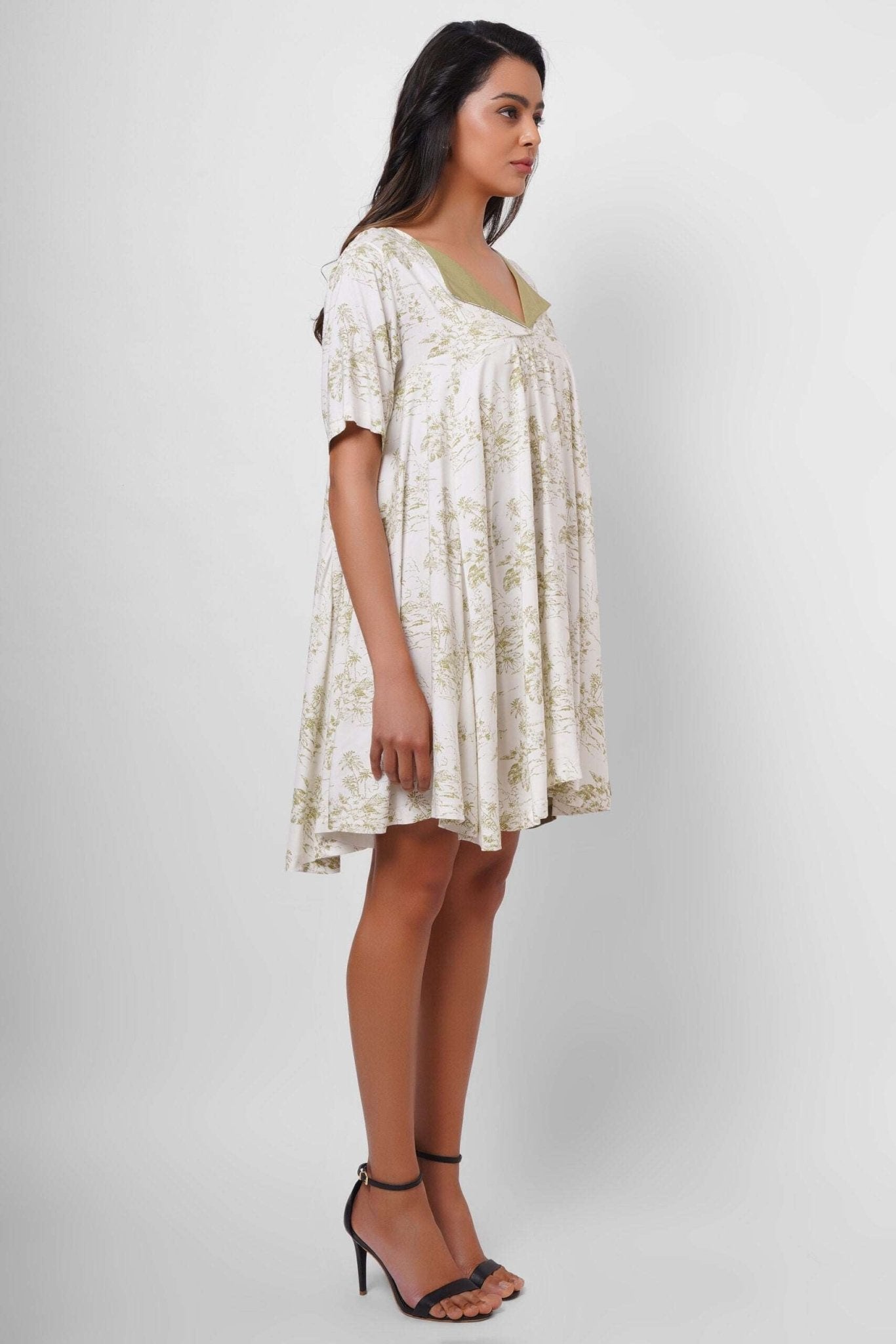 Oversized Flared Printed Dress - Western Era Dresses for women